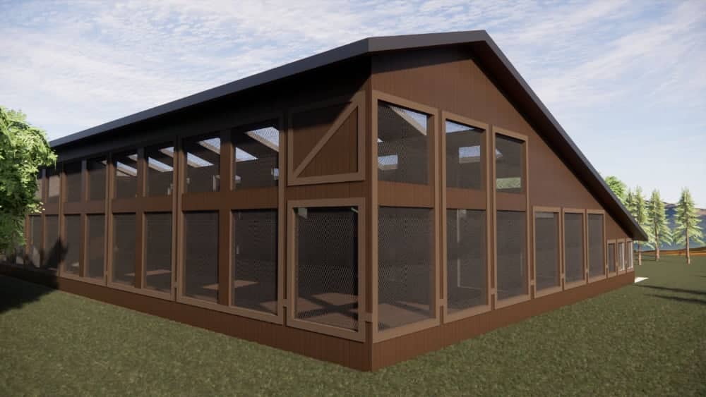 Raptor enclosure architectural rendering